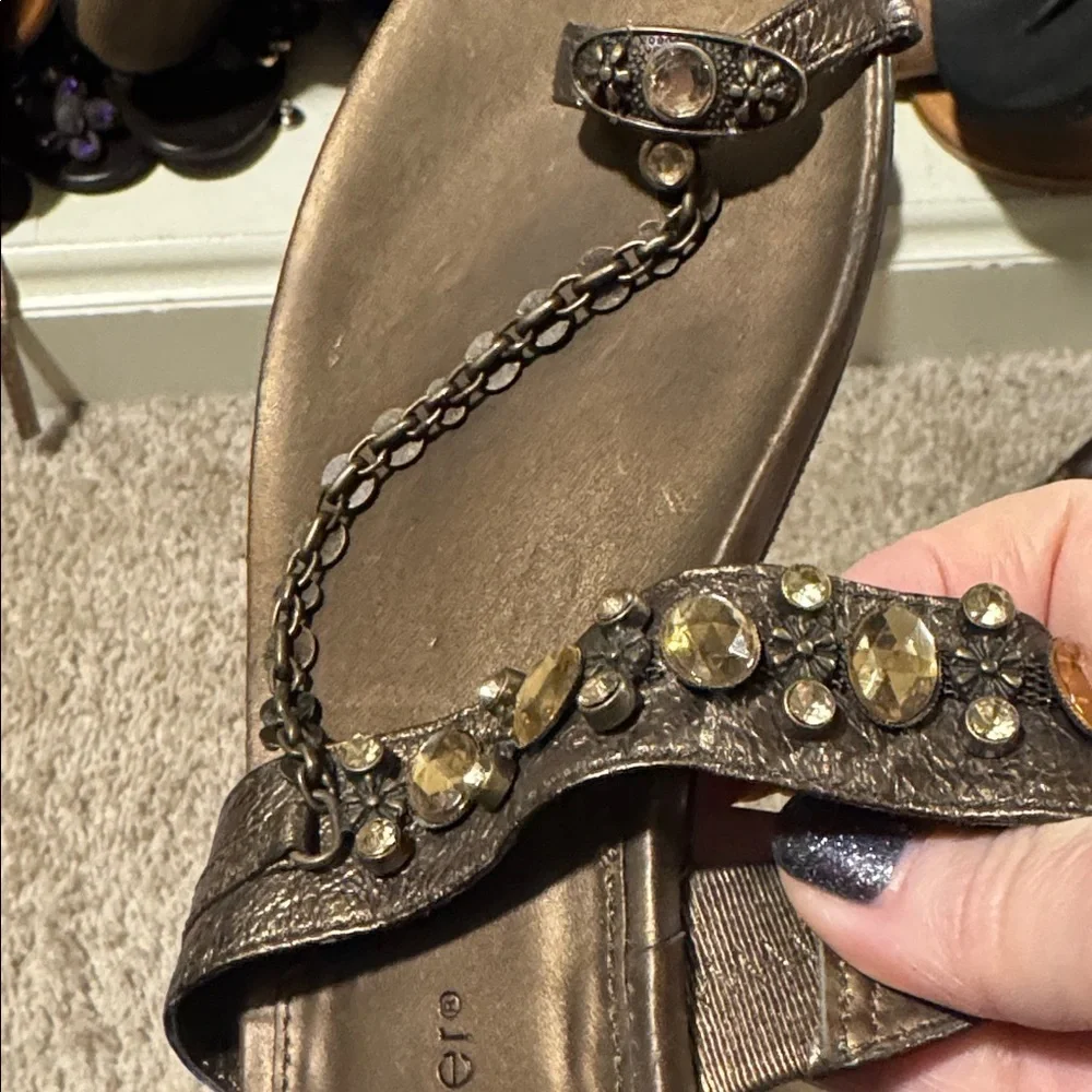 Andrew Geller Women's Metallic Sandals